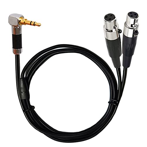3,5 mm auf Dual-Mini-XLR-Kabel, Dual-Mini-XLR-Buchse auf 3,5 mm TRS-Stecker, Y-Audiokabel für Kamera, SLR-Kamera, Mikrofon (50 cm) von HTGuoji