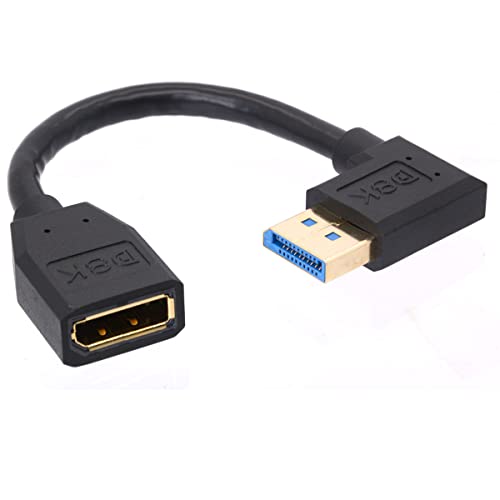 8K 90 Grad Winkel Displayport 1.4 Verlängerungskabel, Displayport Stecker auf Buchse, Displayport Kabel Kabel Kabel für HP Dell Asus 8K @ 60Hz 4K @ 144Hz 1080p @ 240HZ 15cm (unten) (Left) von HTGuoji