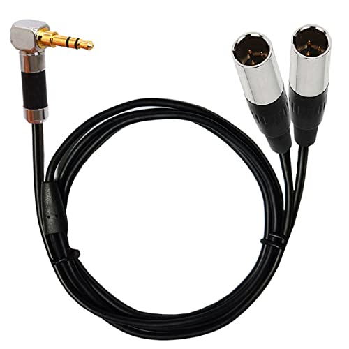 Dual Mini 3-Pin XLR auf 3,5 mm Kabel, 3,5 mm 1/8 Zoll TRS Stecker Audio auf Dual Mini 3-Pin XLR Stecker Y Kabel für Videokamera, DSLR-Kamera, Mikrofon (1,8 m) von HTGuoji