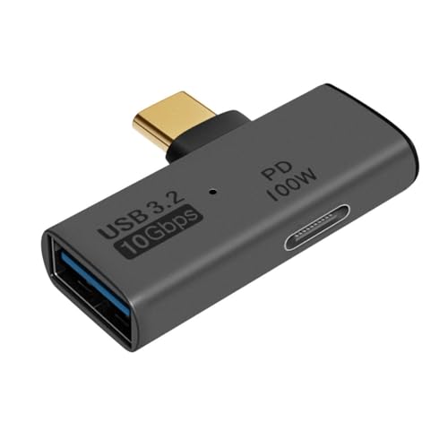 HTGuoji 2 in 1 USB C auf USB3.2 und Type C 100W PD Netzteil, Typ C männlich auf 10Gbps USB 3.2 OTG Weiblich und 100W PD Schnellladeadapter für Laptop Tablet Telefon HTGuoji 2 in 1 USB C auf USB3.2 und Type C 100W PD Netzteil, Typ C männlich auf 10Gbps USB 3.2 OTG Weiblich und 100W PD Schnellladeadapter für Laptop Tablet Telefon von HTGuoji