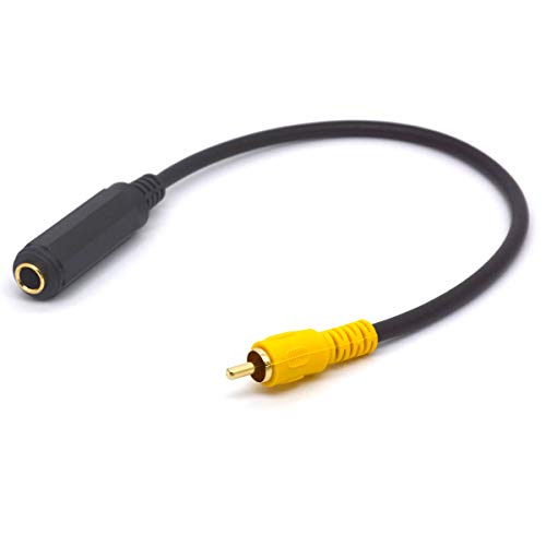 HTGuoji 6,35 mm Cinch-Kabel, vergoldet, 1/4 Zoll TRS Buchse auf Single RCA Stecker, Adapterkabel, 30 cm von HTGuoji