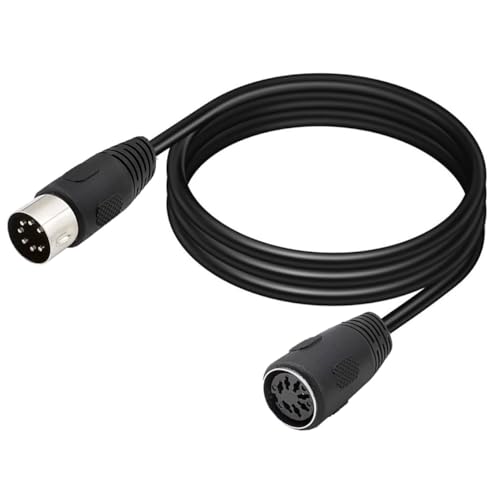 HTGuoji 7 Pin Din Kabel, Midi 7-Pin Din männlich zu weiblich Controller Schnittstelle Audiokabel für Bang & Olufsen, Naim, Quad Stereo Systeme (1.5 Meter) von HTGuoji