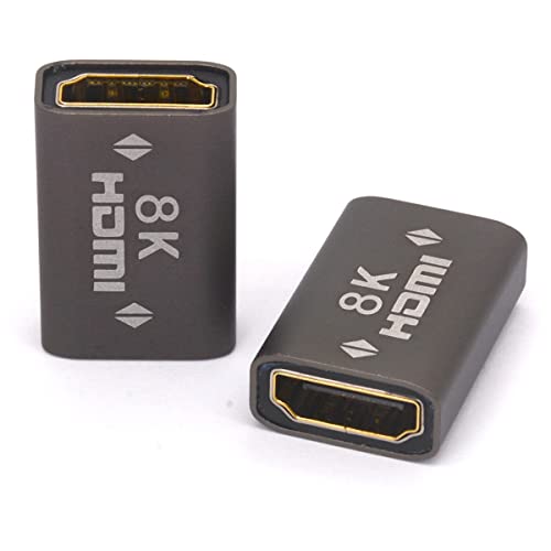 HTGuoji 8K HDMI Extension Connector HD Adapter, HDMI 2.1 Female to Female Converter 48Gbps 8K@60Hz 4K@120Hz Support 3D 1080P Full HD, eARC Dynamic HDR Compatible with Blu-ray, TV, Soundbar, Xbox, PS5 von HTGuoji