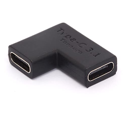 HTGuoji L-förmiger, abgewinkelter 90-Grad-USB-C-Adapter, USB-C-Kupplung 10 Gbit/s, OTG-Typ-C-Buchse auf Buchse, für USB-C-Ladeanschluss, USB C 3.1 Gen 2 USB C Extender von HTGuoji