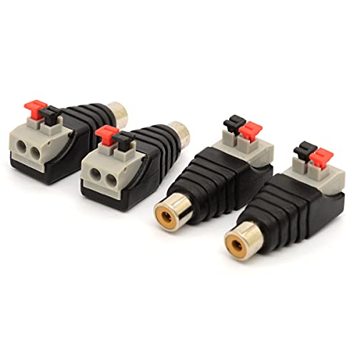 Lautsprecher-Phono-Cinch-Stecker auf AV 2 Schraubklemmen, Adapter, Konnektor für CCTV von HTGuoji