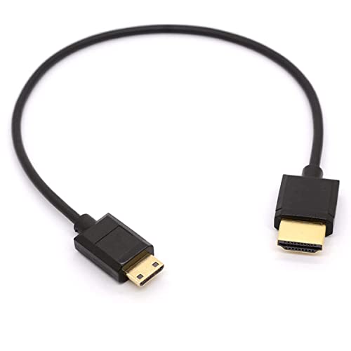 HTGuoji Mini-HDMI zu HDMI-Kabel, Mini-HDMI-Stecker auf Stecker, HDMI 2.0, Ethernet-Kabel für Nikon/Canon-DSLR-Kamera, Laptop, Grafik-Videokarte, Raspberry Pi Zero (30 cm) von HTGuoji