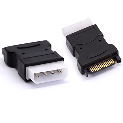 HTGuoji Molex Sata Netzadapter, Molex LP4 Netzadapter, 4 Pin Männlich zu IDE Molex Sata 15 Pin Männlich Adapter Converter Power HDD, SSD, DVD RW, Festplatte (Molex Male) von HTGuoji