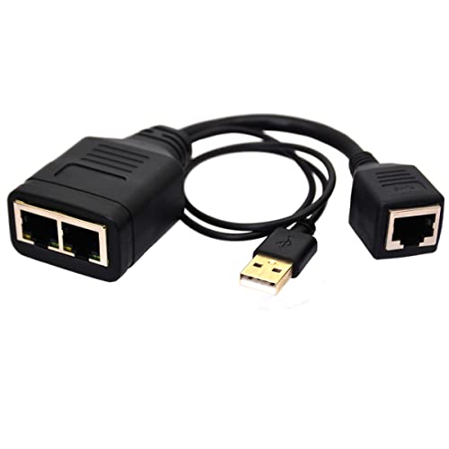 HTGuoji RJ45 Netzwerk Splitter Adapter, RJ45 1 zu 2 LAN Ethernet Extender 1 Weiblich zu 2 Weiblich für Cat5/5e/6/7/8 Unterstützung Zwei Geräte Online zur (1 Female To 2 Female 20cm) von HTGuoji