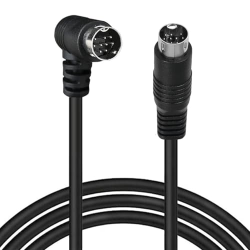 HTGuoji S-Videokabel, DIN, 9-poliger Stecker, 90-Grad-Stecker, Verlängerungskabel für Projektor, Videorecorder, DVD-Receiver, Camcorder (3 m) von HTGuoji