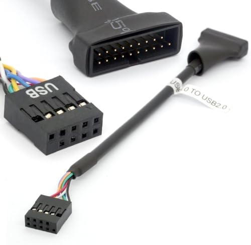 HTGuoji USB 3.0 19-poliger Stecker auf USB 2.0 9-polige Buchse Motherboard-Kabel-Adapter Alle/Buchse Gehäuse Konverter von HTGuoji