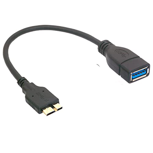 HTGuoji USB 3.0 OTG-Kabel, Micro B Stecker auf USB 3.0 Buchse, SuperSpeed Adapterkabel für Tablet tragbare Festplatte (20 cm) von HTGuoji