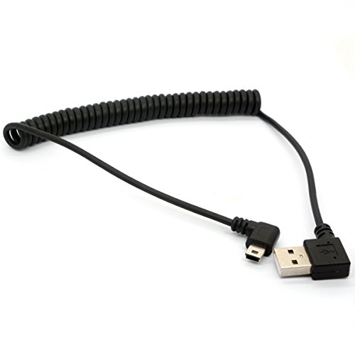 Mini-USB-Kabel, 90 Grad Feder, USB 2.0 auf Mini-USB-Kabel, rechtwinkliges Aufladen und Sygn Mini-USB-Adapterkabel, 1,5 m von HTGuoji