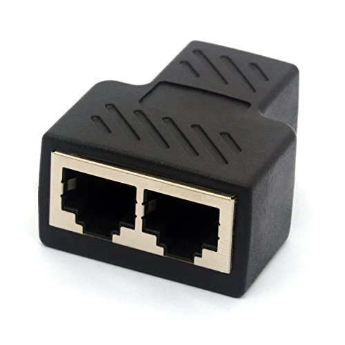 RJ45 Splitter-Stecker, RJ45-Adapter-1 auf 2-Ethernet-RJ45-Koppler, Keystone Connect, Cat7, Cat6, Cat5e, für PC, Laptop von HTGuoji