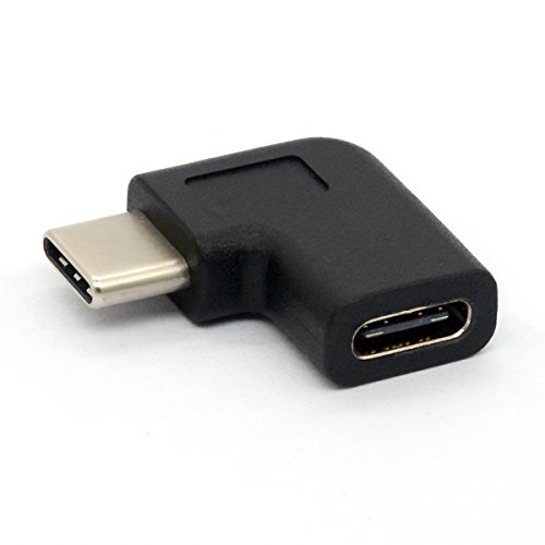 Winkeltyp C-Adapter, USB-C-Adapter 90-Grad-USB-C-Adapter USB 3.1-Typ-C-Stecker Konverter Stecker auf Buchse USB-Verlängerung Stecker für MacBook, Chromebook Pixel, Nexus 5X, Nexus 6P von HTGuoji