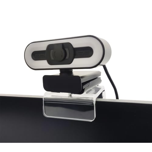 HTLAKIKJ Webcam-Halterung, Acryl klare Kamerahalterung auf Monitor oder Lattop, verstellbare Halterung passend für Monitor unterschiedlicher Dicke mit 1/4 '' Schrauben, Wird Nicht Blcok Bildschirm von HTLAKIKJ