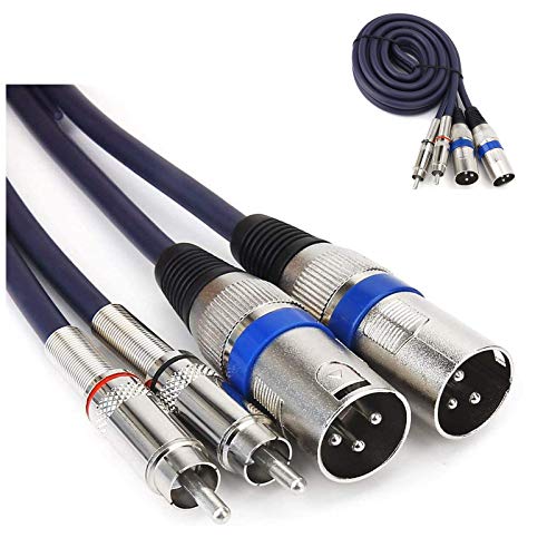 HTRUIYATY 2×XLR Männlich Kable Auf 2×Cinch Kabel RCA kable,Hochwertiger XLR-Stecker,XLR Mikrofon XLR Patchkabel Leistungsverstärker(3meter) von HTRUIYATY