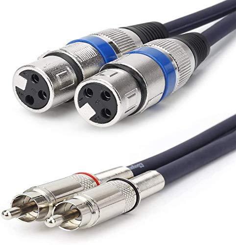 HTRUIYATY 2×XLR Weiblich Kable Auf 2×Cinch Kabel(RCA kable),Hochwertiger XLR-Stecker XLR Mikrofon XLR Patchkabel Leistungsverstärker(1,5m) von HTRUIYATY