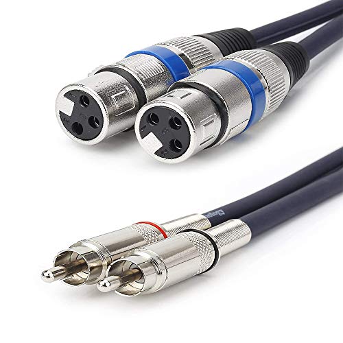 HTRUIYATY 2×XLR Weiblich Kable Auf 2×Cinch Kabel(RCA kable),Hochwertiger XLR-Stecker XLR Mikrofon XLR Patchkabel Leistungsverstärker(5m) von HTRUIYATY