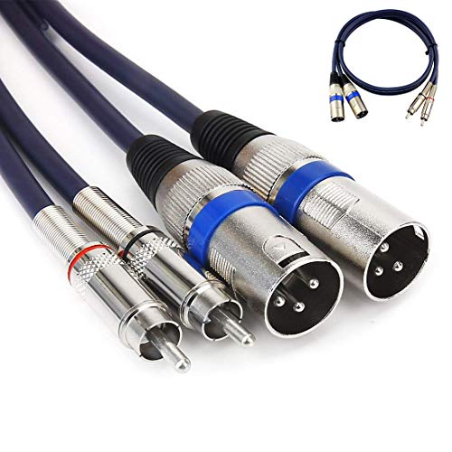 HTRUIYATY Dual Male XLR auf Cinch Kabel, 2 XLR auf 2 Cinch/Phono Stecker HIFI Audio Kabel Stereo Audio Kabel Stecker Mixer Mikrofon Kabel Kabel (3 Meters/10FT) von HTRUIYATY