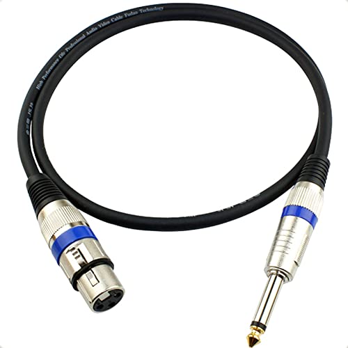 HTRUIYATY XLR Weiblich Auf 6,35 Mm 1/4 Zoll TS Klinke Kable Mit Mono Stecker,3-Poliges Audio Kabel,Interconnect Mikrofonkabel,Lautsprecher(2m) von HTRUIYATY