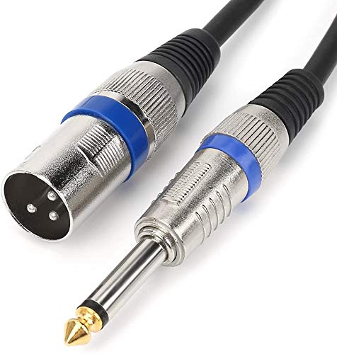 HTRUIYATY Xlr Männlich auf 6,35 mm 1/4 Zoll TS Klinke Kable mit Mono Stecker, 3-Poliges Audio Kabel, Interconnect Mikrofonkabel, Lautsprecher (1,5 M) von HTRUIYATY