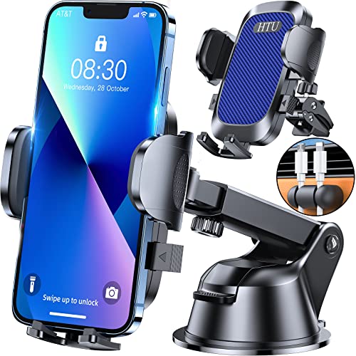 HTU【2024 Militär-Klasse 4 in 1 Handyhalterung Auto【tärkst Saugnapf & Clip】 360° Drehbar Universale KFZ Autohalterung für iPhone 15 Pro Max 14 13 12 11 Samsung Galaxy S24 S23 S22 Usw, Marine Blau von HTU