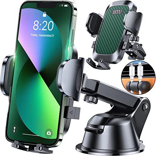 HTU 【Militär-Klasse】 4 in 1 Handyhalterung Auto【Tärkst Saugnapf & Clip】 Federungskapazität 36KG 360° Drehbar Universale KFZ Autohalterung für iPhone 16 Pro Max 15 14 13 Samsung Galaxy S24 Usw, Grün von HTU