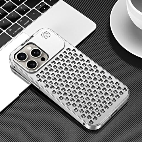 Aufsteckbare Aromatherapie-Handyhülle aus Aluminiumlegierung mit Wärmeableitung, geeignet für iPhone 16 15 14 13 12 Pro Max 16 15 14 Plus, kabellose Ladeschutzhülle gegen Fallen, Titansilber, für iP Aufsteckbare Aromatherapie-Handyhülle aus Aluminiumlegierung mit Wärmeableitung, geeignet für iPhone 16 15 14 13 12 Pro Max 16 15 14 Plus, kabellose Ladeschutzhülle gegen Fallen, Titansilber, für iP von HTXONB