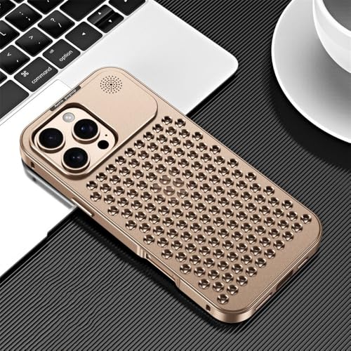 Aufsteckbare Aromatherapie-Handyhülle aus Aluminiumlegierung mit Wärmeableitung, geeignet für iPhone 16 Pro Max 16 Plus, kabellose Ladeschutzhülle gegen Fallen, Titan-Wüstengold, für iPhone 16 Pro Ma Aufsteckbare Aromatherapie-Handyhülle aus Aluminiumlegierung mit Wärmeableitung, geeignet für iPhone 16 Pro Max 16 Plus, kabellose Ladeschutzhülle gegen Fallen, Titan-Wüstengold, für iPhone 16 Pro Ma von HTXONB