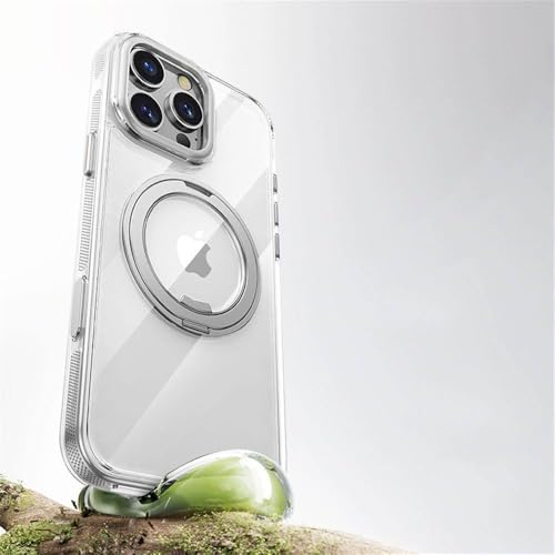 HTXONB 360 Grad drehbare magnetische Schutzhülle für iPhone 16 15 14 13 Pro Max 16 Plus, kabellose Ladehülle, transparent, für iPhone 13 Pro Max von HTXONB