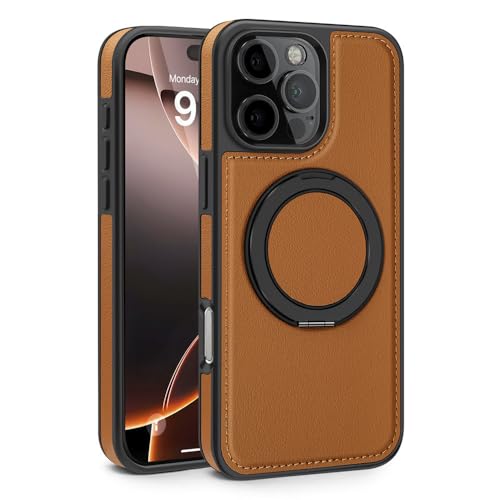HTXONB 360 Leder Magnetische Drehhalterung Handyhülle Für iPhone 16 Pro Max 16 Plus Kabelloses Laden Anti-Fall-Schutzhülle,Braun,Für iPhone 16 HTXONB 360 Leder Magnetische Drehhalterung Handyhülle Für iPhone 16 Pro Max 16 Plus Kabelloses Laden Anti-Fall-Schutzhülle,Braun,Für iPhone 16 von HTXONB
