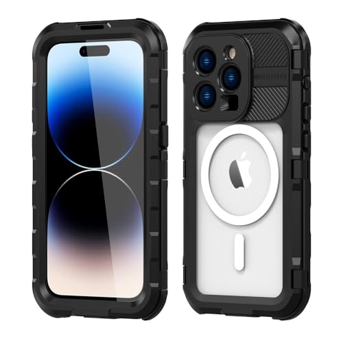 HTXONB Dreifach staubdichte, magnetische Handyhülle mit vollständiger Abdeckung für iPhone 16 15 14 Pro Max 16 15 14 Plus, kabellose Ladeschutzhülle gegen Fallen, Schwarz, für iPhone 14 Pro HTXONB Dreifach staubdichte, magnetische Handyhülle mit vollständiger Abdeckung für iPhone 16 15 14 Pro Max 16 15 14 Plus, kabellose Ladeschutzhülle gegen Fallen, Schwarz, für iPhone 14 Pro von HTXONB