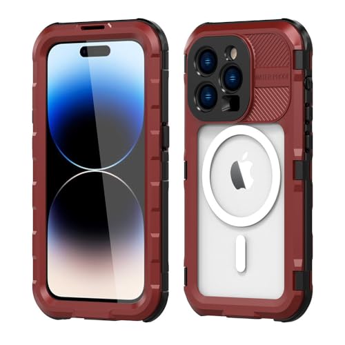 HTXONB Dreifach staubdichte, magnetische Handyhülle mit vollständiger Abdeckung für iPhone 16 15 14 Pro Max 16 15 14 Plus, kabellose Ladeschutzhülle gegen Fallen, rot, für iPhone 16 Pro Max HTXONB Dreifach staubdichte, magnetische Handyhülle mit vollständiger Abdeckung für iPhone 16 15 14 Pro Max 16 15 14 Plus, kabellose Ladeschutzhülle gegen Fallen, rot, für iPhone 16 Pro Max von HTXONB