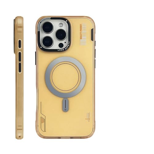 HTXONB Magnetische, mattierte Airbag-Handyhülle für iPhone 16 15 14 13 Pro Max, kabelloses Laden, Anti-Fall-Schutzhülle, Titan, für iPhone 16 Pro von HTXONB