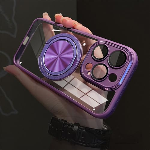HTXONB Magnetische drehbare Halterung Anti-Rutsch-Rahmen Handyhülle Geeignet für iPhone 16 15 14 13 12 Pro Max 14 15 16 Plus Kabelloses Laden Anti-Drop-Schutzhülle, Nachtviolett, für iPhone 14 Pro HTXONB Magnetische drehbare Halterung Anti-Rutsch-Rahmen Handyhülle Geeignet für iPhone 16 15 14 13 12 Pro Max 14 15 16 Plus Kabelloses Laden Anti-Drop-Schutzhülle, Nachtviolett, für iPhone 14 Pro von HTXONB