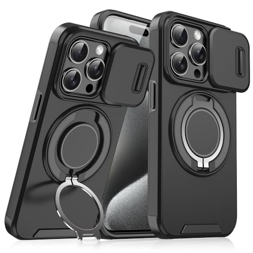 HTXONB Magnetische drehbare Halterung Handyhülle für iPhone 16 15 14 13 12 11 Pro Max 14 15 16 Plus Kabelloses Laden Push-Pull-Objektiv Anti-Drop-Schutzhülle, Schwarz, für iPhone 12 HTXONB Magnetische drehbare Halterung Handyhülle für iPhone 16 15 14 13 12 11 Pro Max 14 15 16 Plus Kabelloses Laden Push-Pull-Objektiv Anti-Drop-Schutzhülle, Schwarz, für iPhone 12 von HTXONB
