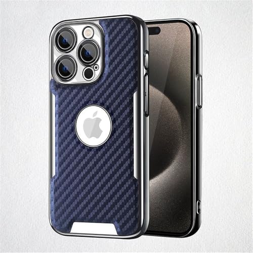 HTXONB PC-Kohlefaser-Muster Handyhülle für iPhone 16 15 14 13 Pro Max Kabelloses Laden Anti-Fall-Schutzhülle, Blau, Für iPhone 13 Pro Max HTXONB PC-Kohlefaser-Muster Handyhülle für iPhone 16 15 14 13 Pro Max Kabelloses Laden Anti-Fall-Schutzhülle, Blau, Für iPhone 13 Pro Max von HTXONB