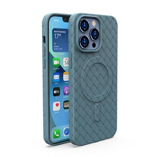 HTXONB TPU-Handyhülle mit magnetischem Webmuster für iPhone 16 15 14 13 12 Pro Max, kabelloses Laden, Anti-Fall-Schutzhülle, grau, für iPhone 12 Pro Max von HTXONB