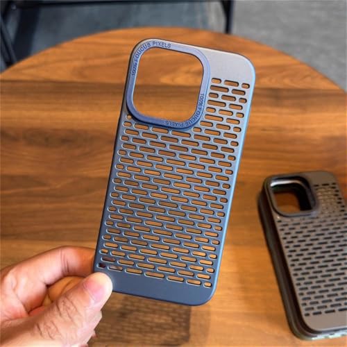 HTXONB Ultradünne, mattierte, atmungsaktive Hartschalen-Handyhülle mit Wärmeableitung, geeignet für iPhone 16 15 14 13 12 11 Pro Max 16 Plus, Anti-Drop-Schutzhülle, Königsblau, für iPhone 13Pro von HTXONB