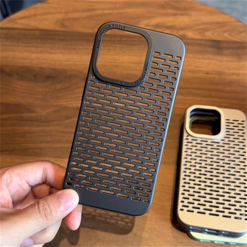 HTXONB Ultradünne, mattierte, atmungsaktive Hartschalen-Handyhülle mit Wärmeableitung, geeignet für iPhone 16 15 14 13 12 11 Pro Max 16 Plus, Anti-Drop-Schutzhülle, Schwarz, Für iPhone 12Pro Max von HTXONB