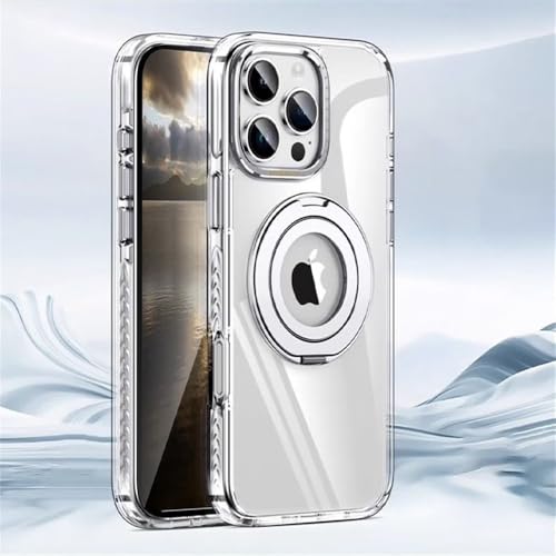 HTXONB Zweifarbige transparente Handyhülle mit magnetischer Drehhalterung für iPhone 16 15 14 13 Pro Max 16 15 14 Plus kabellose Ladeschutzhülle gegen Abstürzen, Moon Silver, für iPhone 16 HTXONB Zweifarbige transparente Handyhülle mit magnetischer Drehhalterung für iPhone 16 15 14 13 Pro Max 16 15 14 Plus kabellose Ladeschutzhülle gegen Abstürzen, Moon Silver, für iPhone 16 von HTXONB