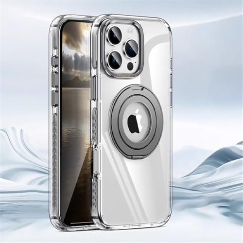 HTXONB Zweifarbige transparente Handyhülle mit magnetischer Drehhalterung für iPhone 16 15 14 13 Pro Max 16 15 14 Plus kabellose Ladeschutzhülle gegen Abstürzen, Titangrau, für iPhone 14 Pro HTXONB Zweifarbige transparente Handyhülle mit magnetischer Drehhalterung für iPhone 16 15 14 13 Pro Max 16 15 14 Plus kabellose Ladeschutzhülle gegen Abstürzen, Titangrau, für iPhone 14 Pro von HTXONB