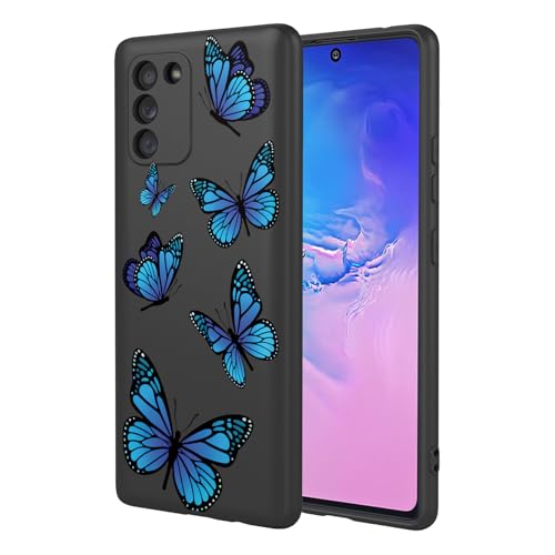 HTXWXJC Handyhülle für Galaxy A41, Samsung A41 Hülle, SM-A415 Hülle, stoßfest, flexibel, TPU, weiche Hülle, Schmetterlingsmuster, Handyhülle für Samsung Galaxy A41, schwarzer Schmetterling von HTXWXJC