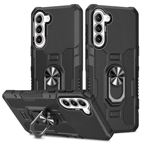 HTXWXJC Handyhülle für Galaxy S21, Samsung S21 SM-G991U Ringhalter, integrierte magnetische Autohalterung, stoßfeste Kamera-Schutzhüllen für Samsung Galaxy S21, Schwarz von HTXWXJC