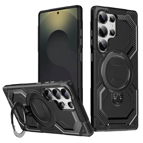 HTXWXJC Handyhülle für Galaxy S25 Ultra, Samsung S25 Ultra SM-S928B Ringhalter, integrierte magnetische Autohalterung, stoßfeste TPU-Schutzhülle für Samsung Galaxy S25 Ultra, Schwarz HTXWXJC Handyhülle für Galaxy S25 Ultra, Samsung S25 Ultra SM-S928B Ringhalter, integrierte magnetische Autohalterung, stoßfeste TPU-Schutzhülle für Samsung Galaxy S25 Ultra, Schwarz von HTXWXJC