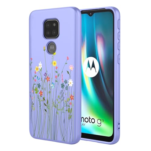 HTXWXJC Handyhülle für Moto G9 Play, Motorola G9/Moto E7 PLUS XT2081-1 XT2083-1, stoßfest, flexibel, TPU, weiche Hülle, Blumenmuster, Handyhülle für Motorola G9 Play, lila Blume HTXWXJC Handyhülle für Moto G9 Play, Motorola G9/Moto E7 PLUS XT2081-1 XT2083-1, stoßfest, flexibel, TPU, weiche Hülle, Blumenmuster, Handyhülle für Motorola G9 Play, lila Blume von HTXWXJC