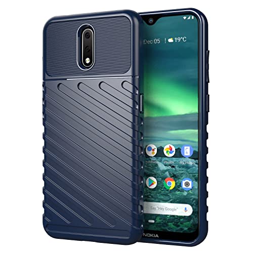 HTXWXJC Handyhülle für Nokia 2.3 Hülle, TA-1211, TA-1214, TA-1206, TA-1209 Stoßfeste Abdeckung TPU Schutzhüllen Anti-Scratch Military Grade Cover für Nokia 2.3 Blau von HTXWXJC