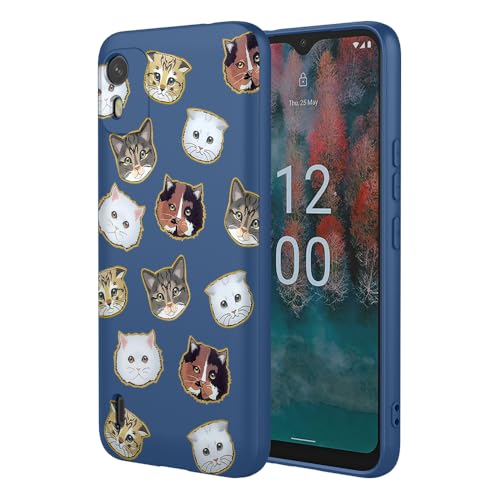 HTXWXJC Handyhülle für Nokia C12, stoßfest, flexibel, TPU, weiche Hülle, Katzenmuster, Handyhülle für Nokia C12, blaue Katze HTXWXJC Handyhülle für Nokia C12, stoßfest, flexibel, TPU, weiche Hülle, Katzenmuster, Handyhülle für Nokia C12, blaue Katze von HTXWXJC