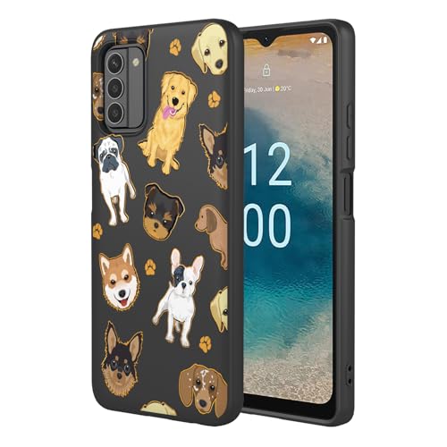 HTXWXJC Handyhülle für Nokia G22, TA-1516 TA-1528, stoßfest, flexibel, TPU, weiche Hülle, Hundemuster, Handyhülle für Nokia G22, schwarzer Hund von HTXWXJC