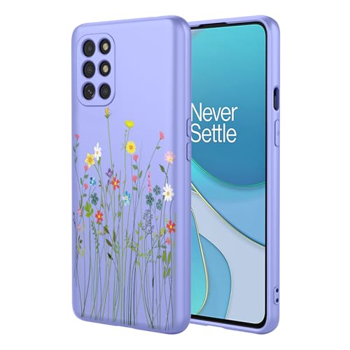 HTXWXJC Handyhülle für OnePlus 8T, 1+8T OnePlus 8T Plus, OnePlus 9R KB2007 LE2101, stoßfest, flexibel, TPU, weiche Hülle, Blumenmuster, Handyhülle für OnePlus 8T, lila Blume von HTXWXJC